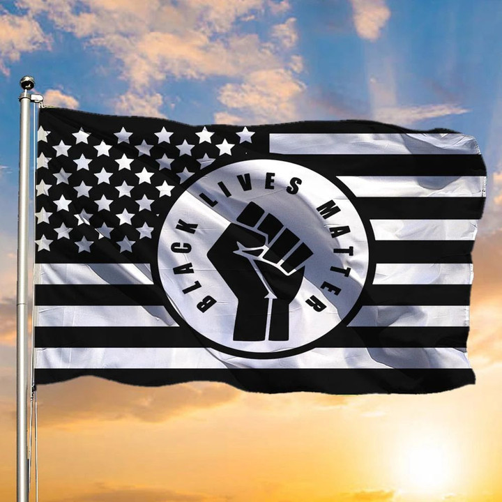 American Black Lives Matter Flag Blm Fist Flag Protest