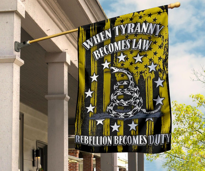 Snake When Tyranny Becomes Law Rebellion Becomes Duty Flag Vintage US Flag Garden Decor