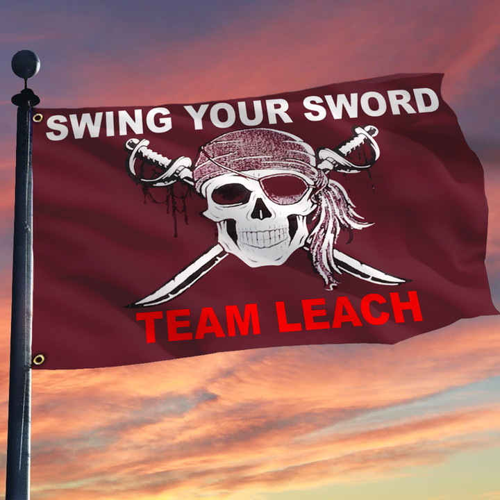 Mike Leach Pirate Swing Your Sword Team Leach Flag Red Pirate Flag Front Garden Decor