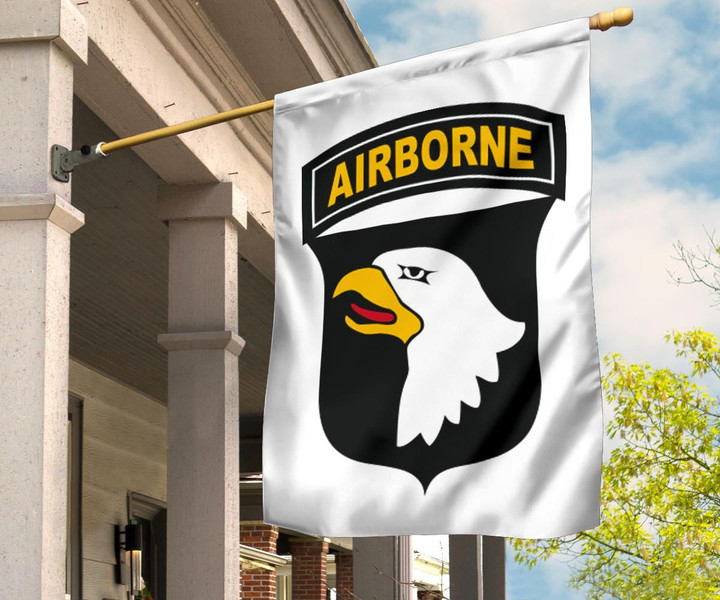 Army 101st Airborne Flag Eagle Emblems 327 HHC Flag Decor Veterans Day Gift Idea