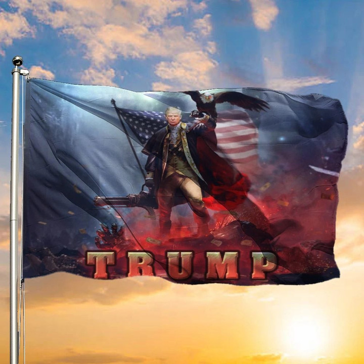 Trump Parody George Washington Bald Eagle Flag Funny Political Trump Pride Flag For House