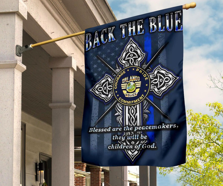 Back The Blue Blessed Are The Peacemaker Flag Support Orlando Police Department Officer Gift