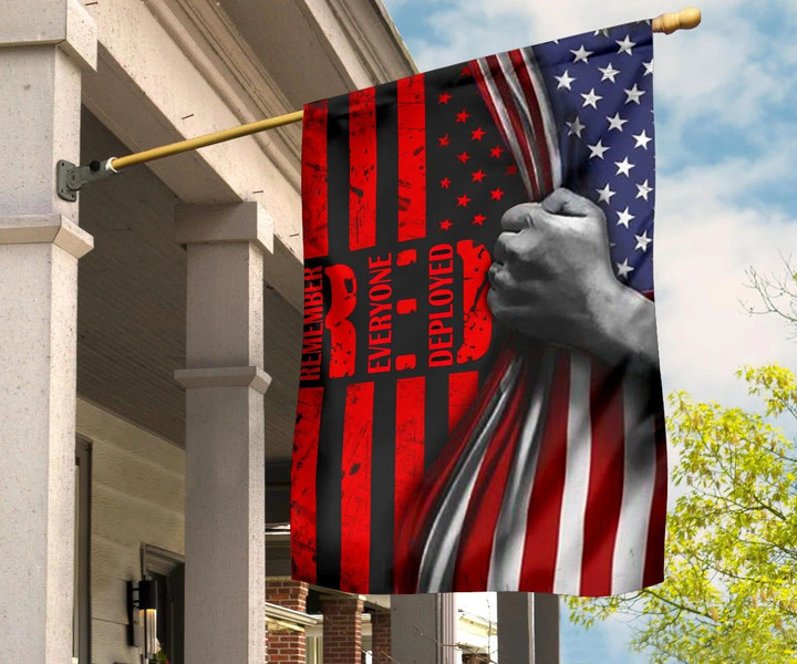 Remember Everyone Deployed Flag Inside States Flag Patriotic 4Th July Decor Honor Red Friday