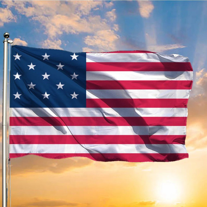 Star Spangled 13 Stars And Stripes American Flag Patriotic Historical U.S Revolution Rough Tex