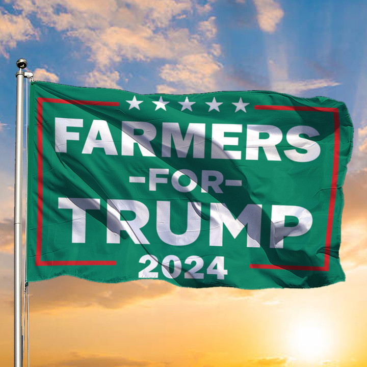 Farmers For Trump 2024 Flag Donald Trump 2024 For President Election Merch For Supporters