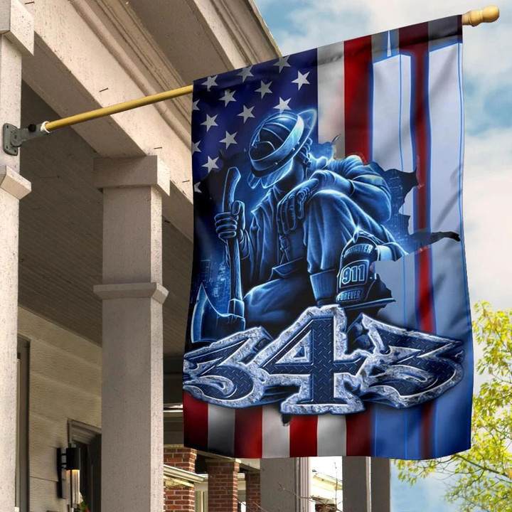 343 Firefighter 9.11 Flag Twin Towers Attack Memorial Flag Patriotic Decor
