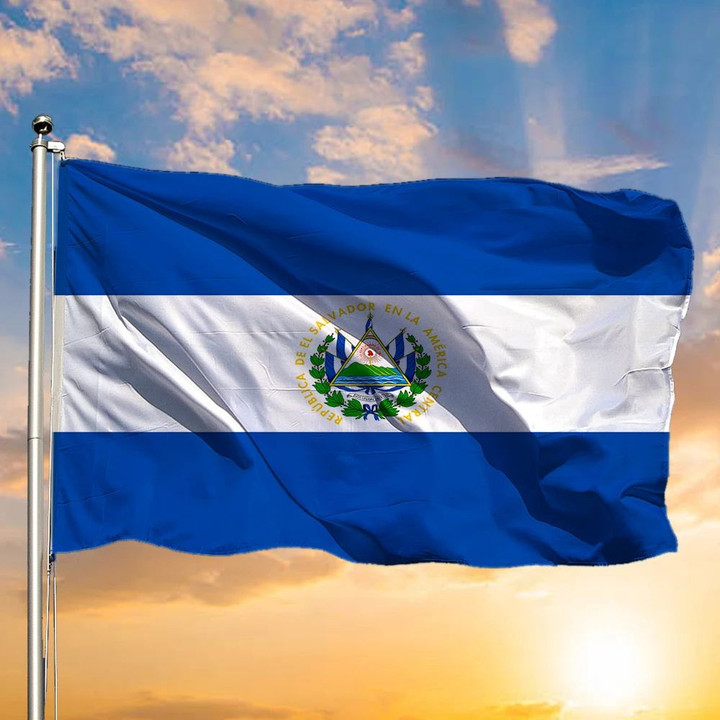El Salvador Flag Central America Flag Of El Salvador Banner Hanging Indoor Outdoor