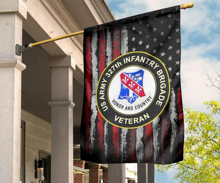 327 Hhc American Flag Us Army 327th Infantry Brigade Veteran Flag Home Decor Veterans Gift