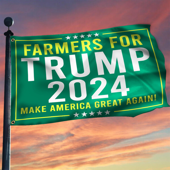 Farmers For Trump 2024 Make America Great Again Flag Supporters For Donald Trump MAGA Merch