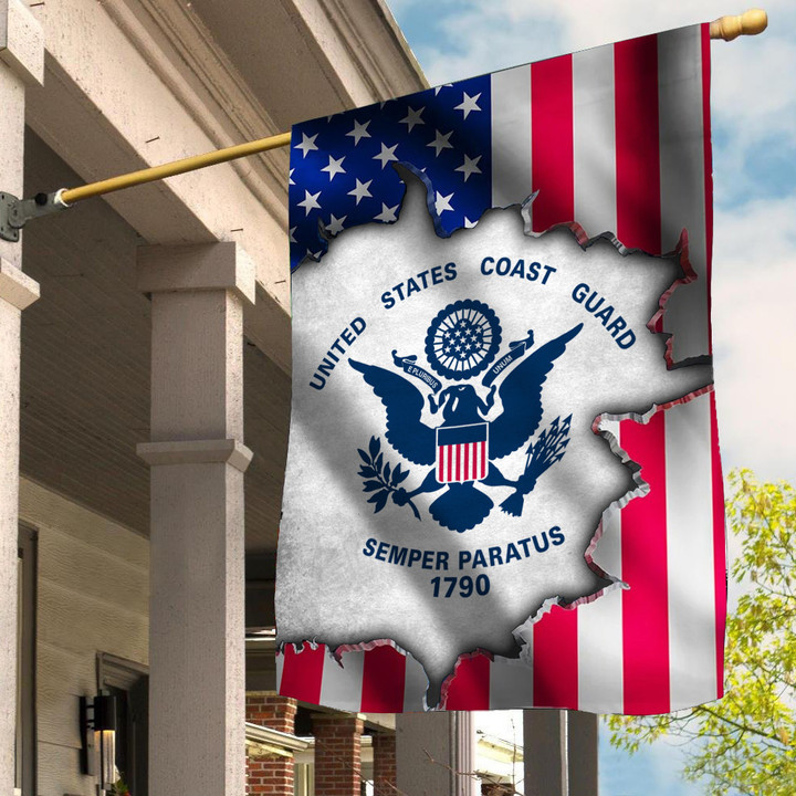 United States Coast Guard Flag American Flag Proud USCG Patriotic Yard Decor