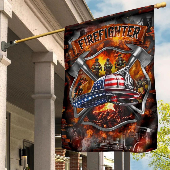 Firefighter American Flag Proud Firefighter 9.11 Flag Memorial September 11 Decoration