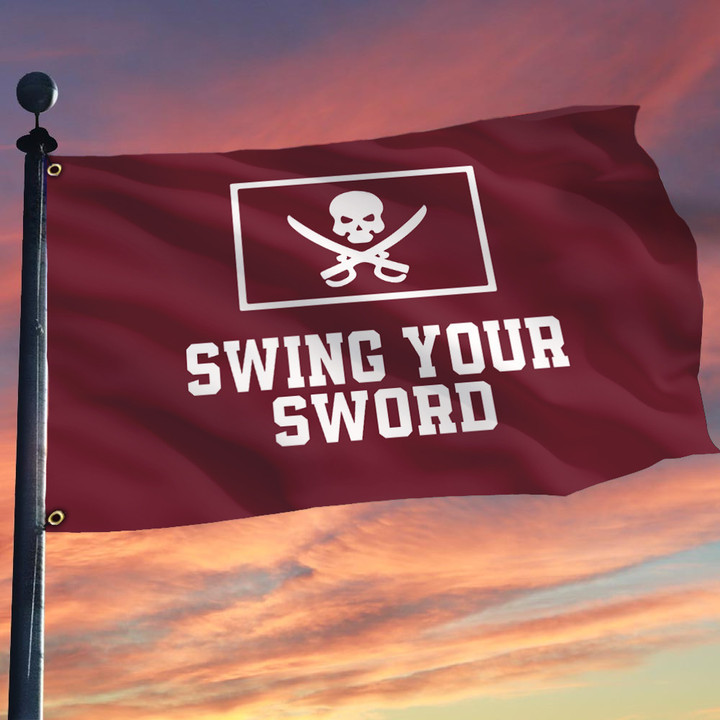 Mississippi State Pirate Flag Swing Your Sword Jolly Roger Flag Outside Decorations