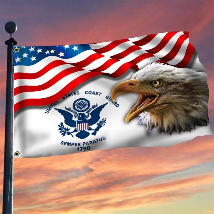 Bald Eagle United States Coast Guard Flag American Flag Coast Guard Military 4th Of July Decor