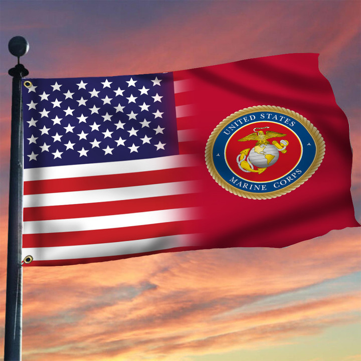 US Marine Corps Logo American Flag Proud USMC Patriotic Flag Fourth Of July ideas
