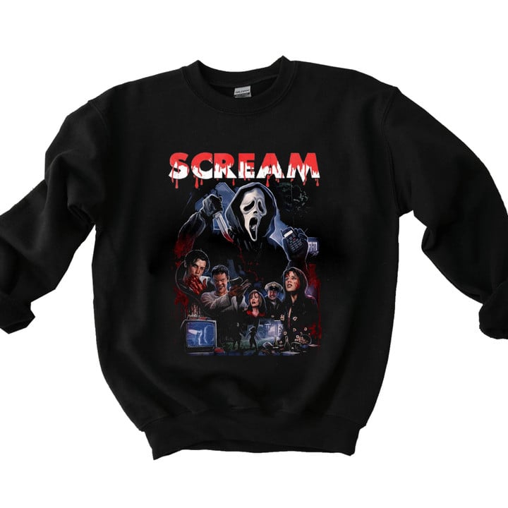 Halloween Sweatshirt, Scream Horror Movie Shirt, Retro Halloween Shirt, Halloween Gift for Men Women