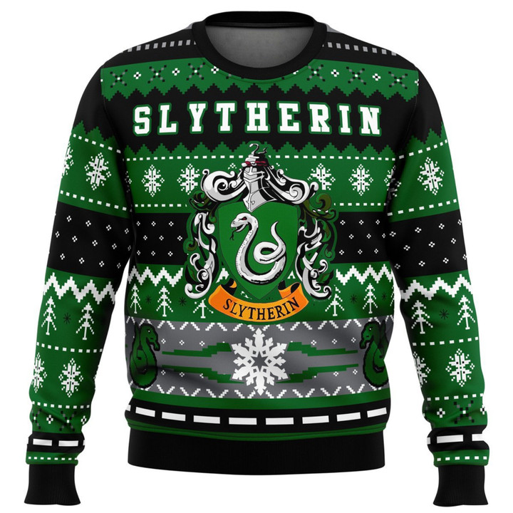Ugly Christmas Sweater, Harry Potter Gifts, Slytherin Shirt, Hogwarts House Ugly Sweater, Christmas Sweatshirt Christmas Gift for Readers