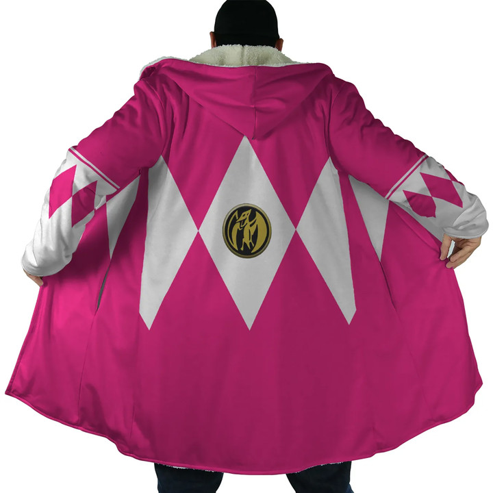 Winter Coat, Power Ragers Shirt, Pink Ranger Cloak, Pink Ranger Mighty Morphin, Fleece Jacket, Japanese Gifts