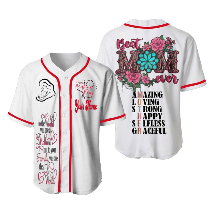 Mother's Day Shirt, Custom Baseball Jersey, Happy Mother's Day, Best Mom Ever Jersey, Baseball Mom Shirt, Personalized Gifts for Mother
