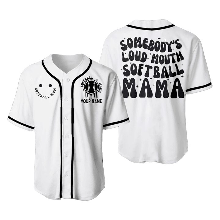 Mother's Day Shirt, Softball Mom Shirt, Custom Baseball Jersey, Mother's Day Gifts for Softball Mama, Somebody's Loud Mouth Shirt for Mom