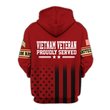 Premium Custom Vietnam Veteran Zip Up Hoodie VPVC609666, Gifts For Vietnam Veteran, Gifts For Veterans Day.