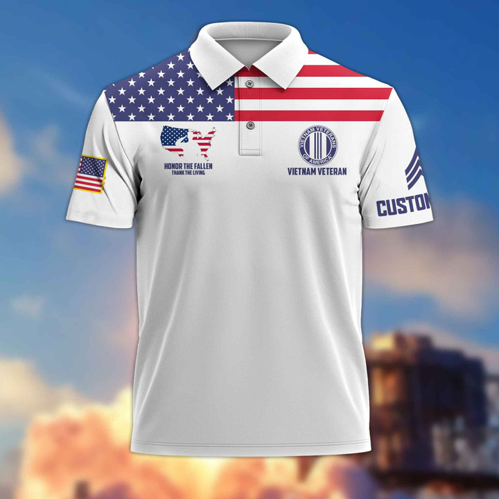 Vietnam Veteran Custom Polo Shirt VPVC215606, Gifts For Vietnam Veteran, Best Gifts On Father's Day, Armed Forces Day, Independence Day, Veterans Day.