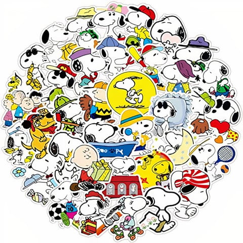 54 pcs Cute Peanuts Snoopy Stickers for Water Bottle and Laptop, Water -  Bracelet