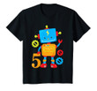 Kids 5th Birthday Robot Gears Party Gift T-Shirt