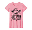 Womens February Woman T shirt 1970 49th Birthday Gift Decorations