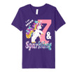 Kids Unicorn for Birthday Girl 7 Year Old & Sparkling t-shirt