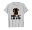 Mens Coolest Lab Dad T Shirt Funny Chocolate Labrador Dad Shirt
