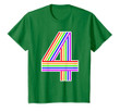 Kids Happy Family Clothing Rainbow 4th Birthday Number 4 T-shirt
