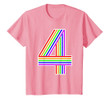 Kids Happy Family Clothing Rainbow 4th Birthday Number 4 T-shirt