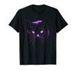 Black Cat T Shirt, Purple Light Cats Eyes Pet Tee