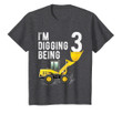 Kids 3rd Birthday boy Bulldozer Construction 3 Year Old T Shirt