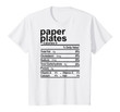 Paper Plates Thanksgiving Christmas Food Nutrition Facts T-Shirt