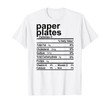 Paper Plates Thanksgiving Christmas Food Nutrition Facts T-Shirt