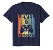 Kids Level 6 Unlocked Shirt Funny Video Gamer 6th Birthday Gift