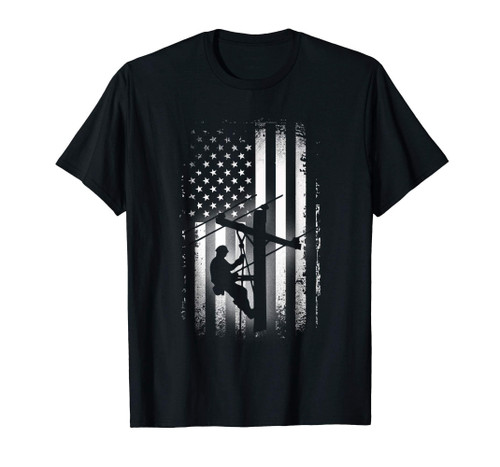 Lineman American Flag Shirt Usa Patriotic Lineman Gift