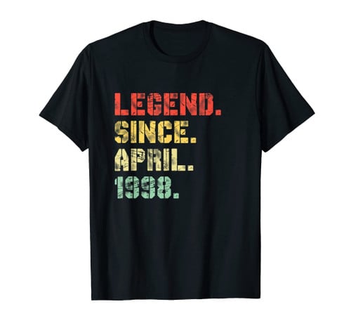 Funny Vintage Legend April 1998 Shirt 21st Birthday Gift Him Her