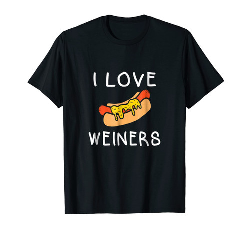 I Love Weiners Grilling Hotdog Camping Funny Tshirt