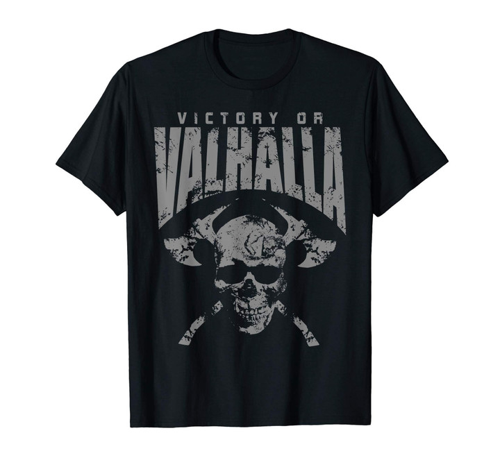 Victory or Valhalla T-Shirt Skull and Viking