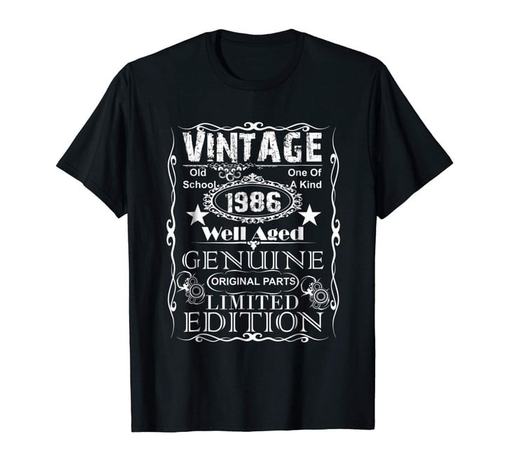 32nd Birthday Gift T-Shirt Vintage 1986 Year Gift Tee Shirt
