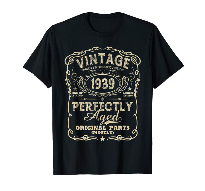 Vintage Made In 1939 T-Shirt 80th Birthday Gift