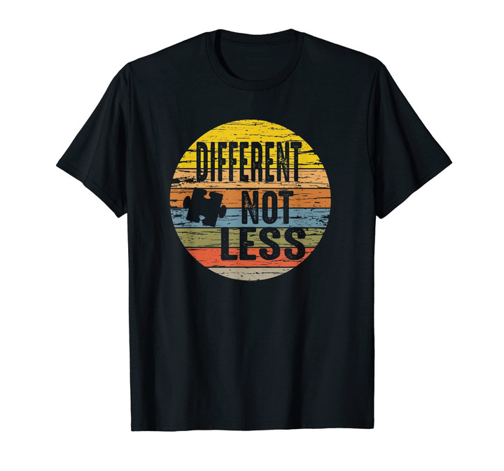 Retro Distressed Autism Awareness Different Not Less T-Shirt