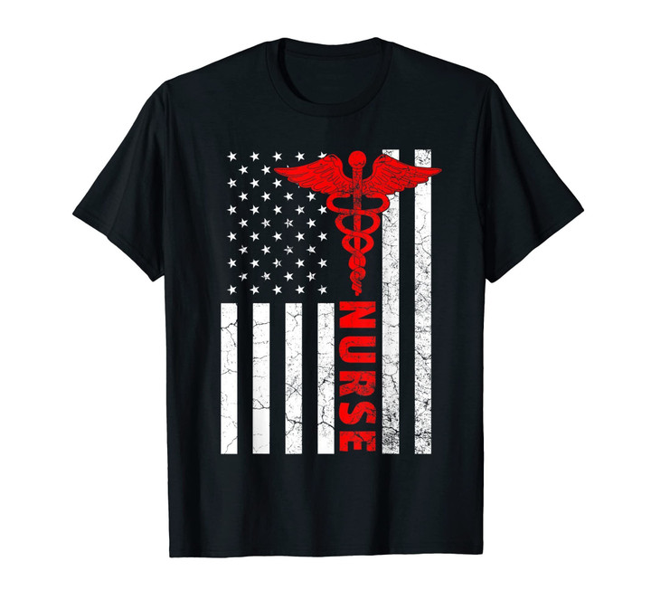 Nurse Appreciation Gift Shirt American Flag RN July 4th Tee