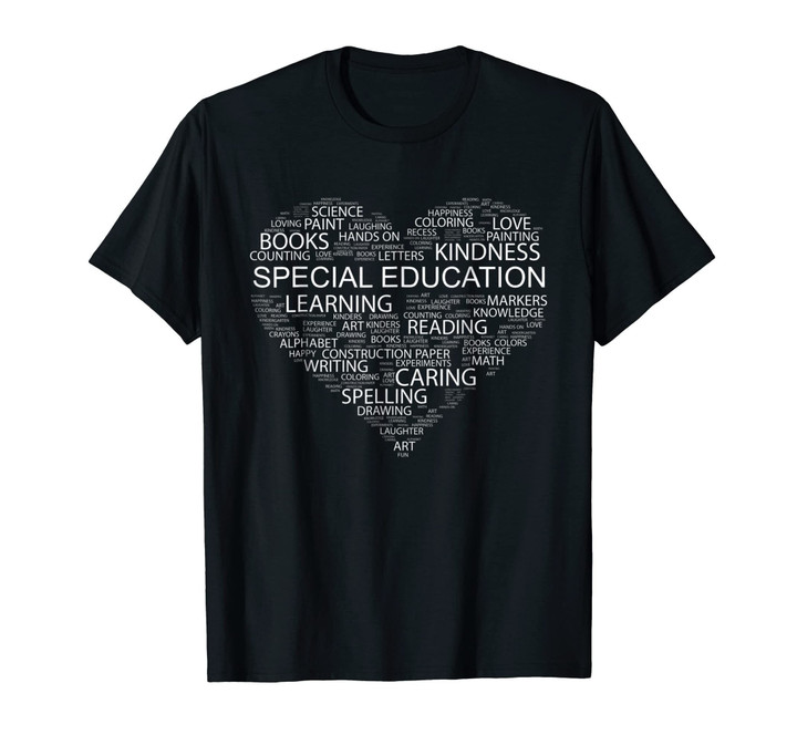 Special Education Teacher Word Heart T-Shirt Funny