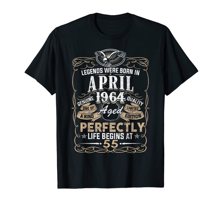 Legend Born APRIL 1964 55th Awesome Birthday Gifts T-Shirt