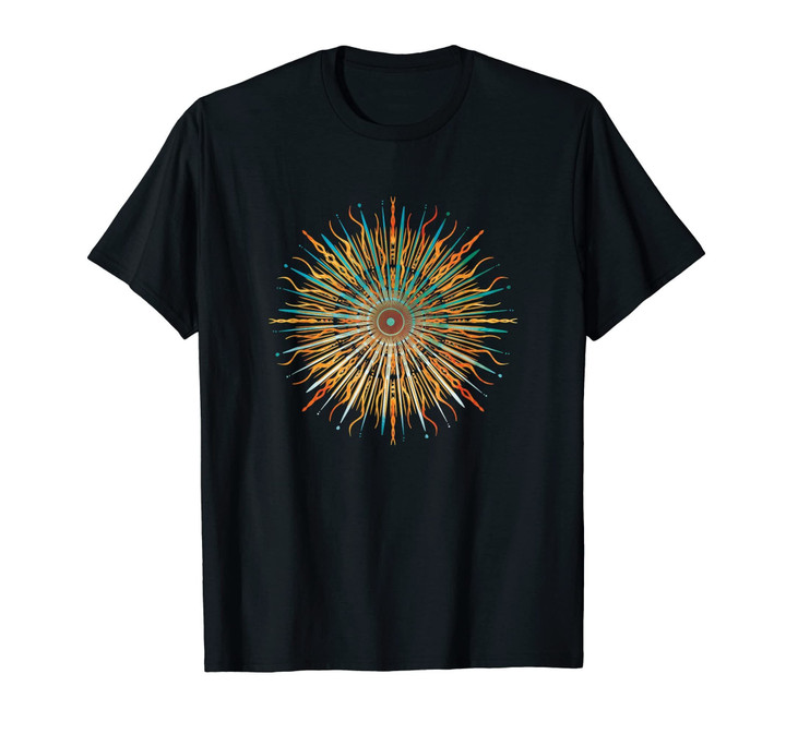 Sun Mandala T-Shirt - Geometric Abstract Starburst