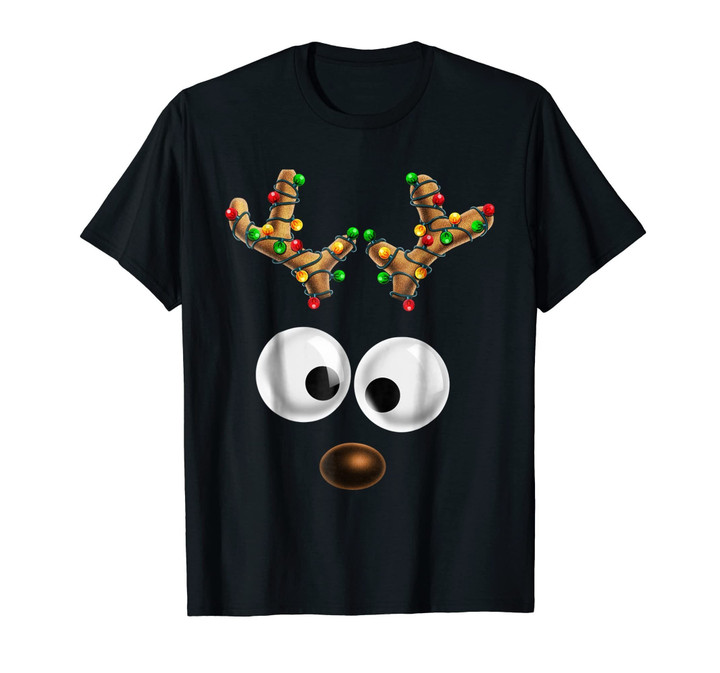 Matching Family Christmas Reindeer Face Shirt for Kids Gift