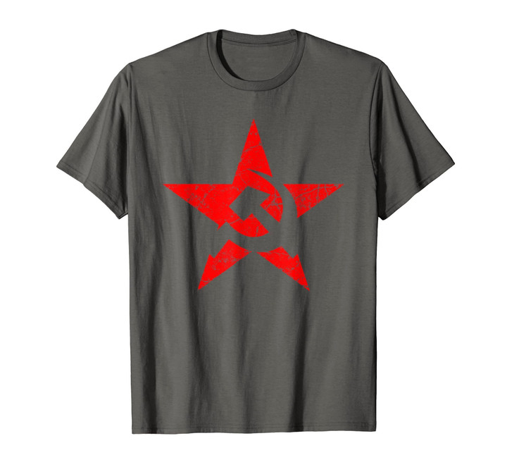 Symbol Red Star Hammer & Sickle Flag T-shirt - 5 colors